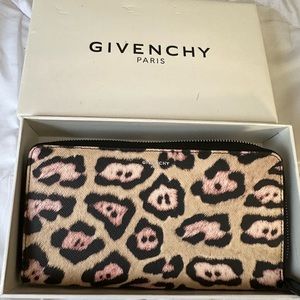 NWT authentic Givenchy leopard zip wallet